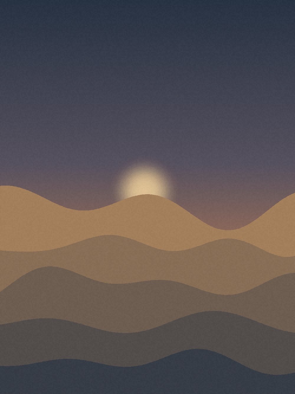 Dune ridges at sunrise in the Sahara