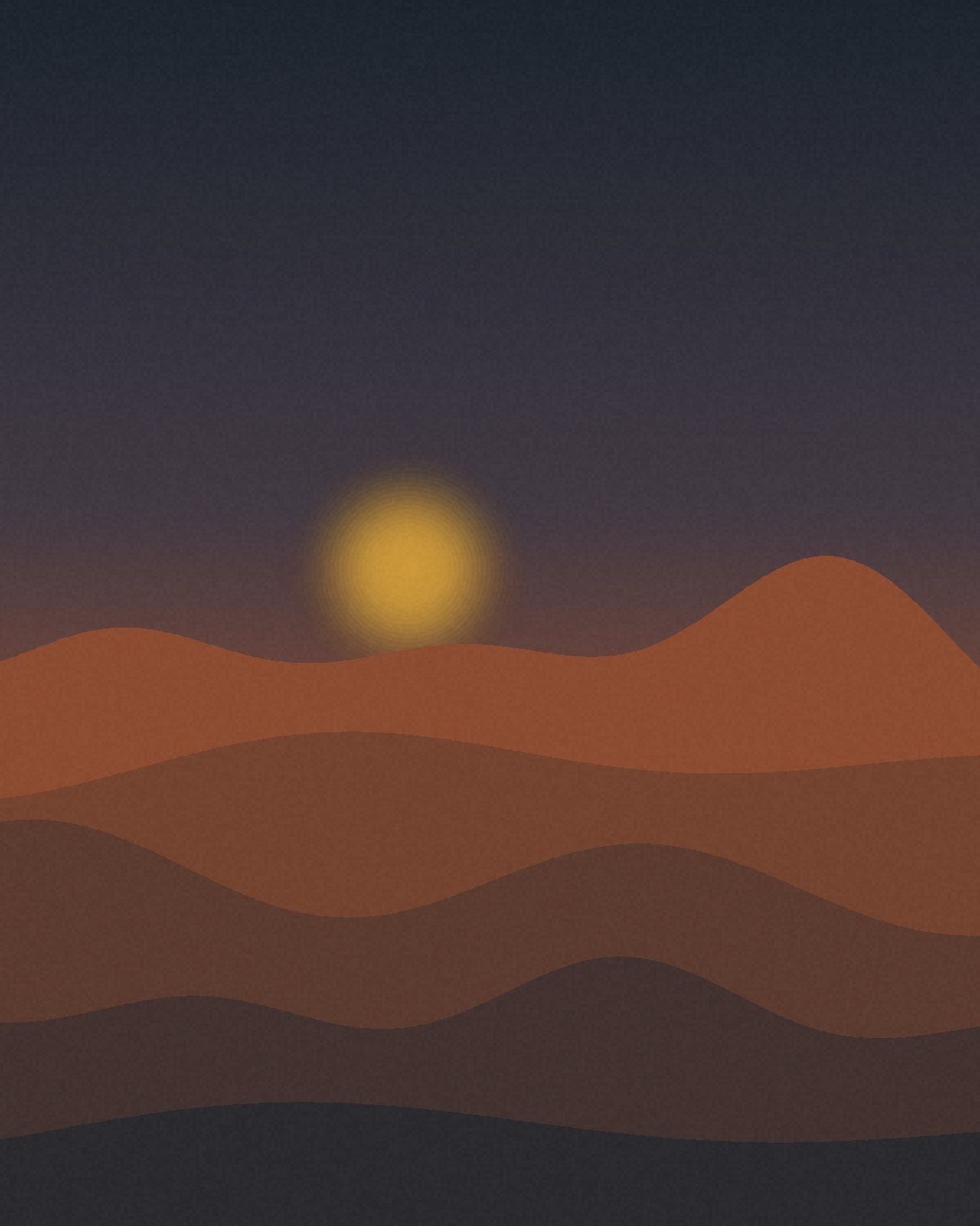 The Sahara — dune ridges at dusk