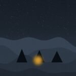 A desert camp beneath a clear night sky
